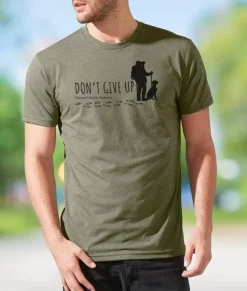 Nayked Apparel T-Shirts>Ridiculously Soft Crew Neck Graphic T-Shirt | Don'T Give Up-Hike With Your Dog