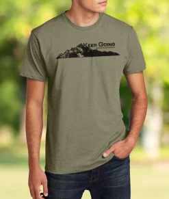 Nayked Apparel Shirts>Ridiculously Soft Crew Neck Graphic T-Shirt | Keep Going Mountain View