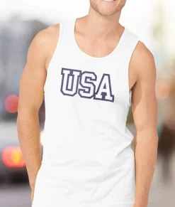 Nayked Apparel T-Shirts>Ridiculously Soft Men'S Usa Text Tank