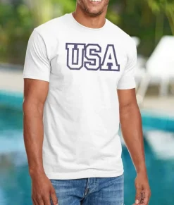 Nayked Apparel T-Shirts>Ridiculously Soft Men'S Usa Text Shirt