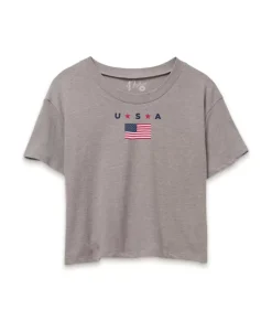 Nayked Apparel T-Shirts>Ridiculously Soft Women'S Cropped Flag Tee