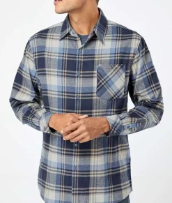 Nayked Apparel Shirts>Soft Flannel Plaid Shirt With Chest Pocket
