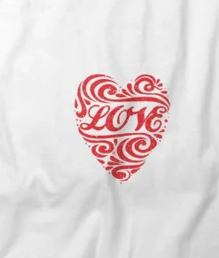 Nayked Apparel Tops>Women'S Ridiculously Soft Deep V Graphic Tee | Love Script White