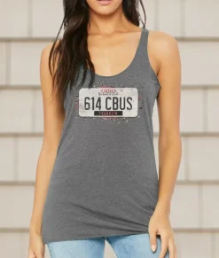 Nayked Apparel Tank Tops>Women'S Ridiculously Soft Lightweight Racerback Graphic Tank | 614 Cbus