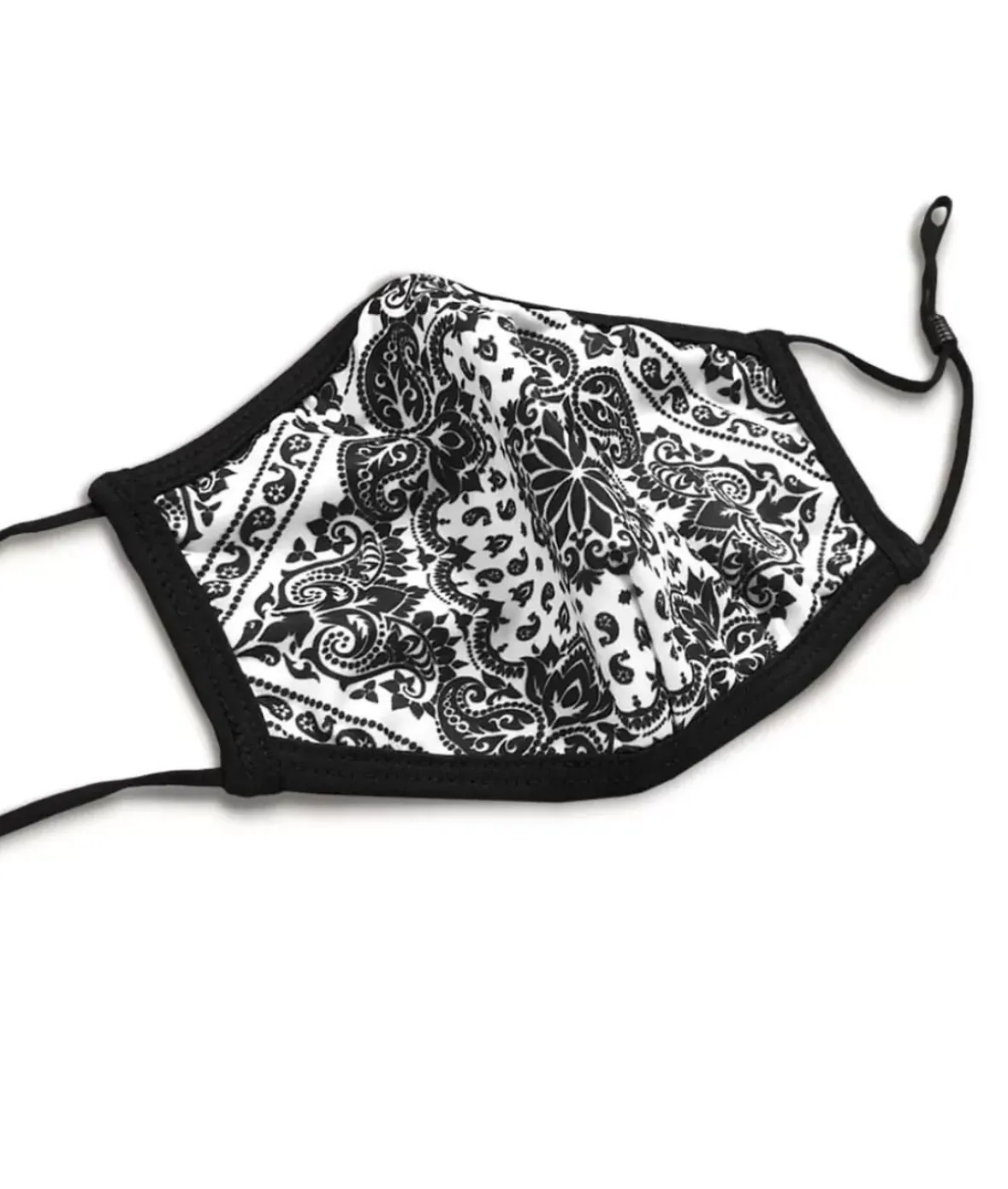 Nayked Apparel Accessories>Women'S Ridiculously Soft Bandana Print 2-Layer Face Mask With Adjustable Ear Loops White