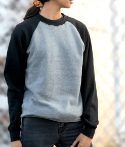 Nayked Apparel Hoodies & Sweatshirts>Women'S Ridiculously Soft Boyfriend Colorblocked Raglan Pullover
