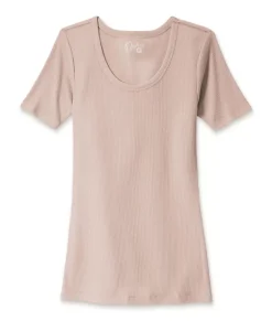 Nayked Apparel T-Shirts>Women'S Ridiculously Soft Ribbed Scoop Neck Tee