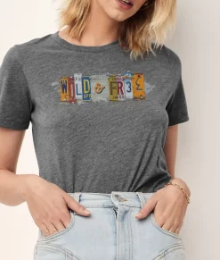 Nayked Apparel Tops>Women'S Ridiculously Soft Lightweight Graphic Tee | Wild & Free