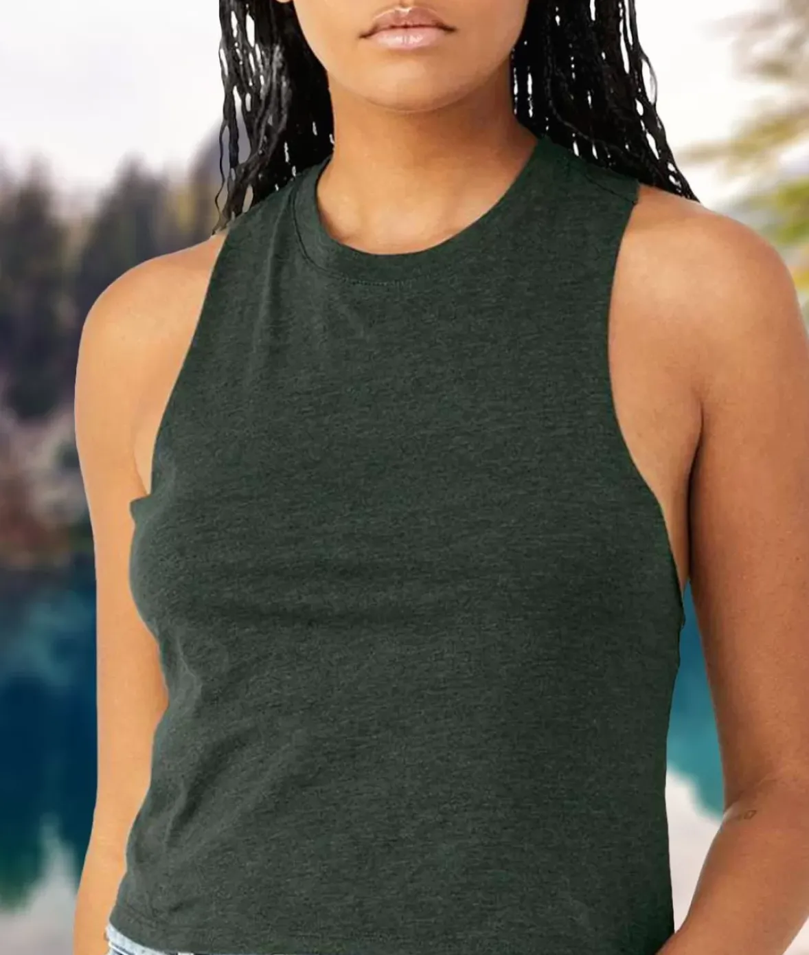 Nayked Apparel Tops>Women'S Ridiculously Soft Cropped Racerback Muscle Tank