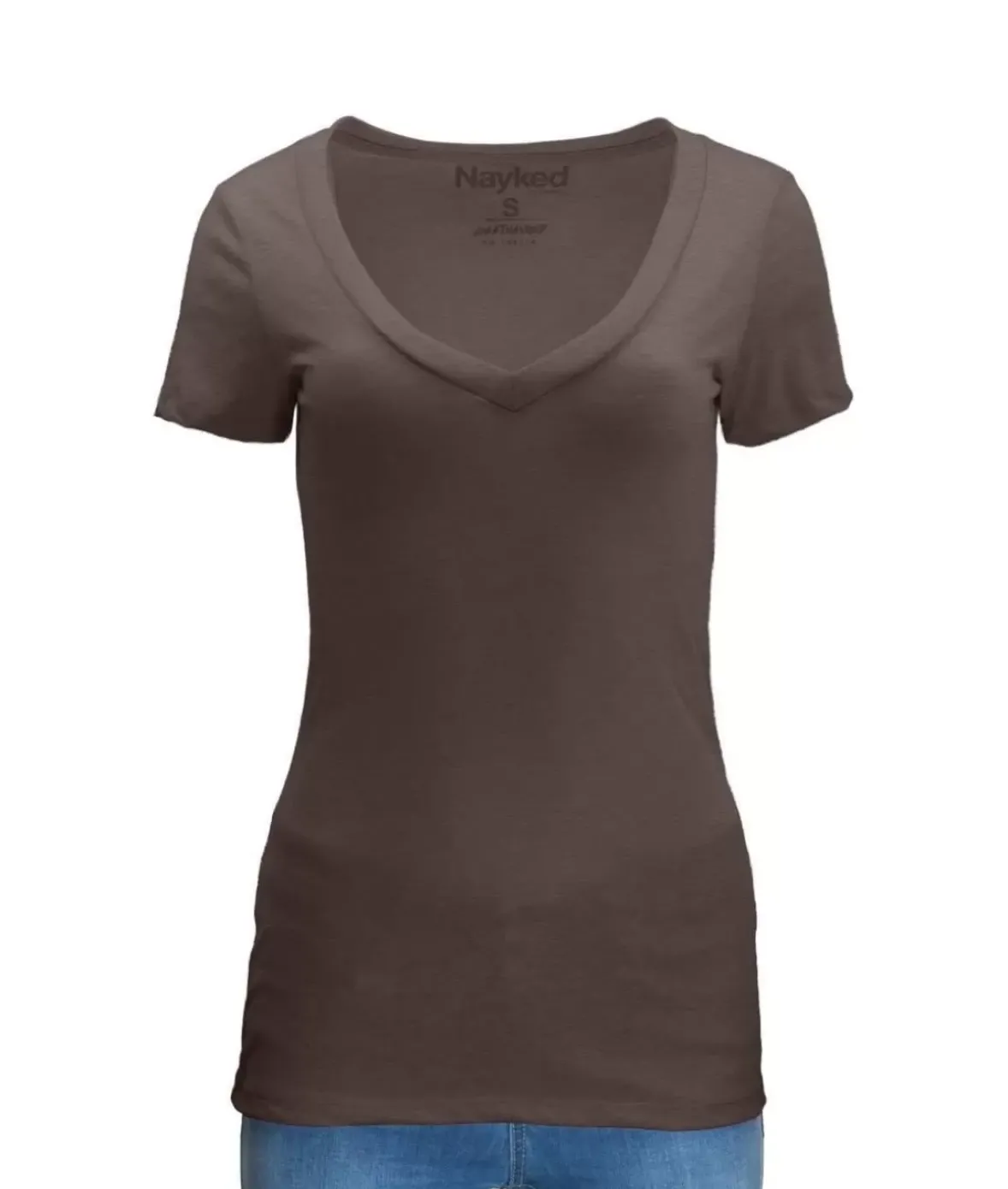 Nayked Apparel Tops>Women'S Ridiculously Soft Midweight V-Neck T-Shirt