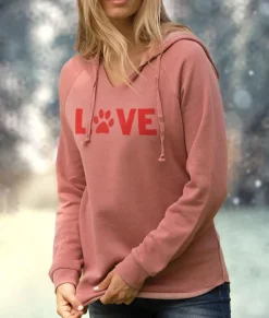 Nayked Apparel Tops>Women'S Ridiculously Soft Wave Wash Valentine'S Day Graphic Hoodie | Love My Pet