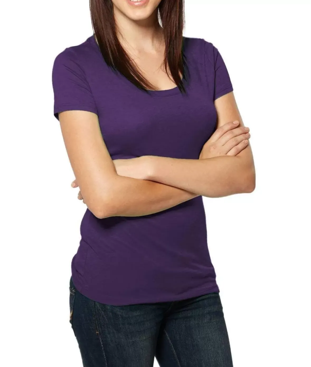 Nayked Apparel T-Shirts>Women'S Ridiculously Soft Lightweight Deep Scoop-Neck T-Shirt