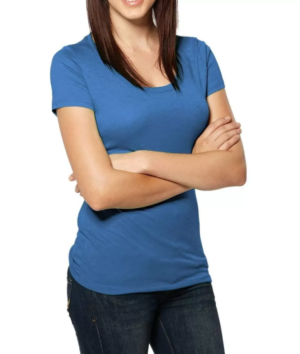Nayked Apparel T-Shirts>Women'S Ridiculously Soft Lightweight Deep Scoop-Neck T-Shirt
