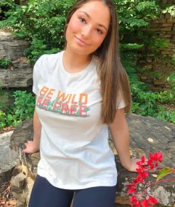 Nayked Apparel Tops>Women'S Ridiculously Soft Midweight Graphic Tee | Be Wild, Be Free