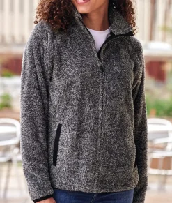 Nayked Apparel Tops>Women'S Ridiculously Soft Shag Sherpa Full-Zip Jacket