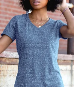 Nayked Apparel Athleisure>Women'S Ridiculously Soft Snow Heather V-Neck T-Shirt