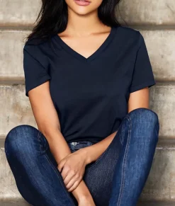 Nayked Apparel Tops>Women'S Ridiculously Soft Relaxed Fit 100% Cotton V-Neck T-Shirt