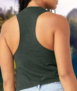 Nayked Apparel Tank Tops>Women'S Ridiculously Soft Cropped Racerback Muscle Tank