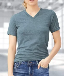 Nayked Apparel T-Shirts>Women'S Short Sleeve Slub Jersey V-Neck T-Shirt