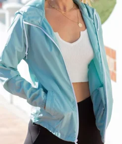 Nayked Apparel Hoodies & Sweatshirts>Women'S Soft Lightweight Oversized Full-Zip Windbreaker Jacket