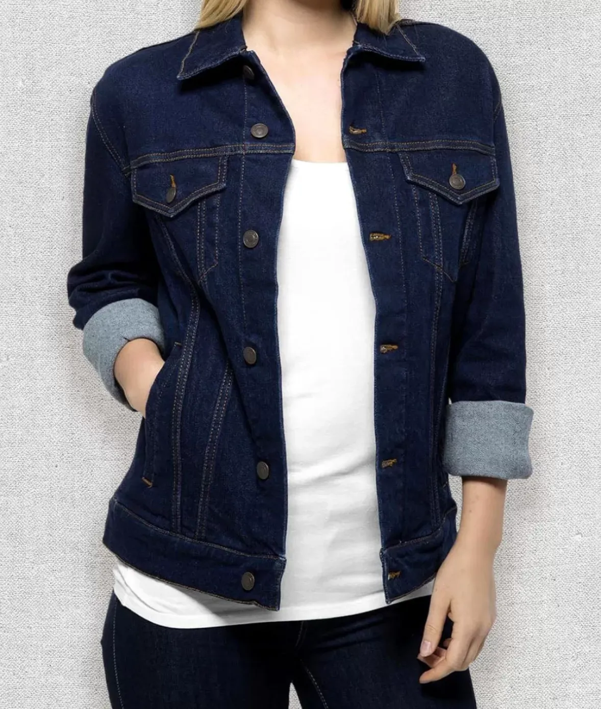 Nayked Apparel Outerwear>Women'S Soft Oversized Vintage Denim Jacket